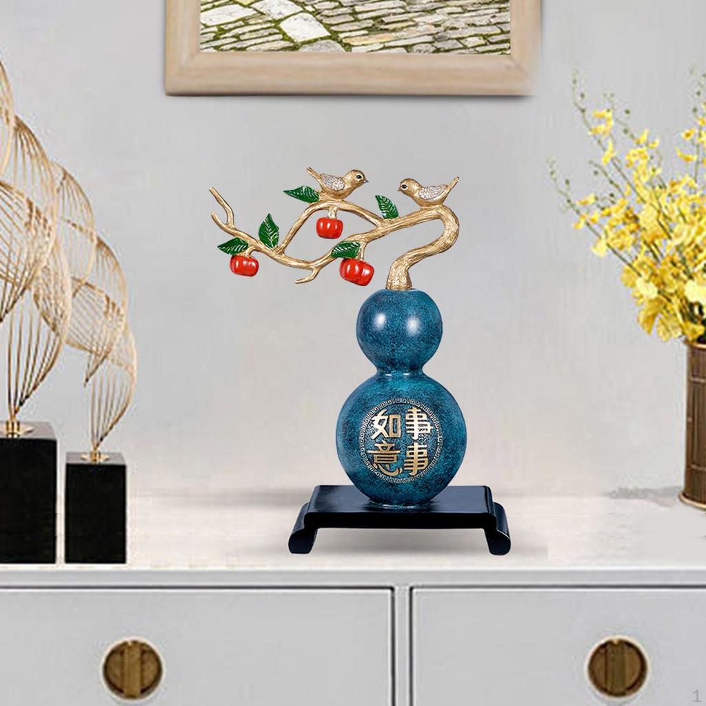 Gourd Statue Collectible Crafts Ornament Fortune Handmade Figurines for Desktop Furnishing Interior