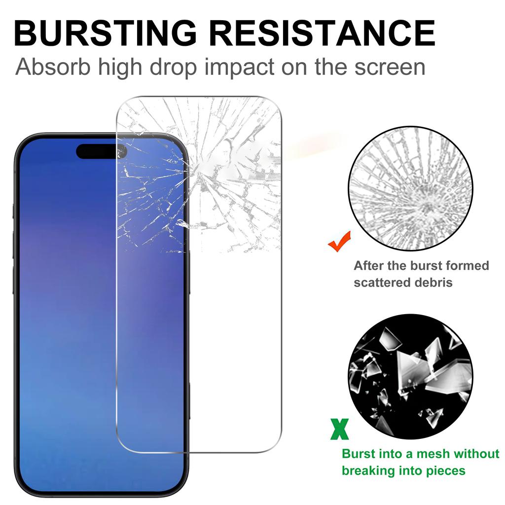 For iPhone 17 Air Clear Tempered Glass Screen Protector Anti-Explosion Film+Camera Lens Protector
