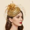 Mesh Felt Fascinator Hat Solid Color Hair Clip Hat Temperament Bridal Headdress  Headwear