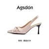 Augustine bag head sandals women's 2025 summer wear thin heels pointed temperament high heels French beautiful single shoes
