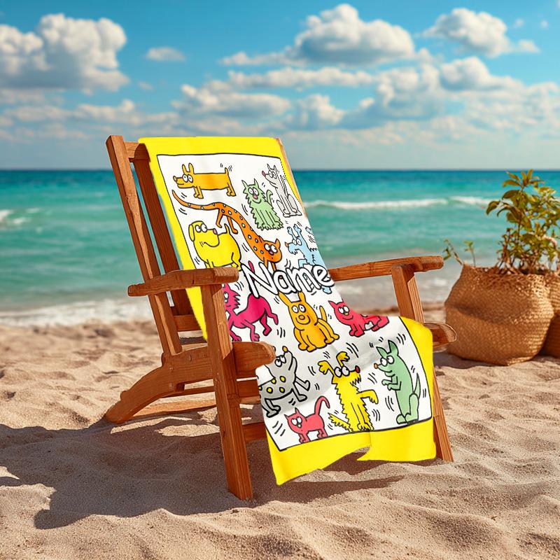 Personalized customized proof beach towel with Untitled Dance pattern - soft, absorbent,quick-drying,perfect swimming,camping&bathing