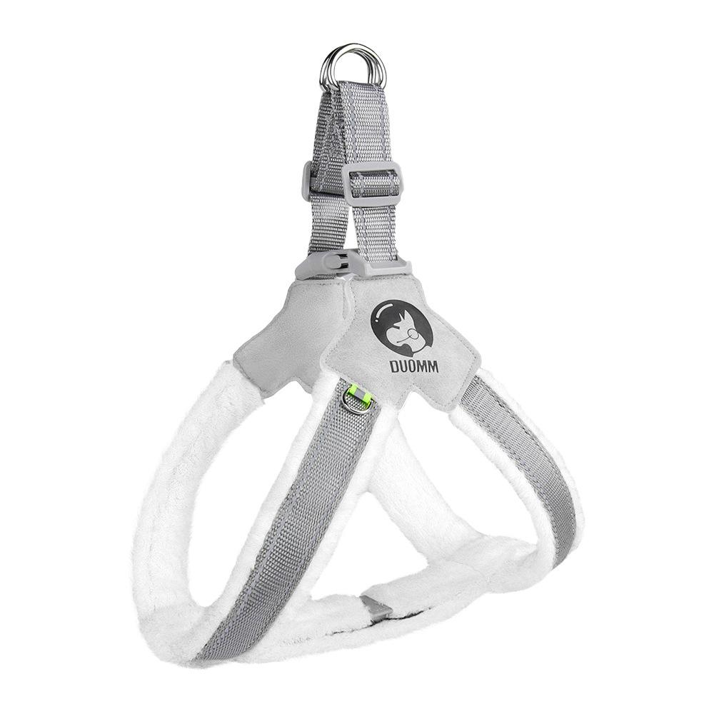 New Autumn and Winter Pet Leash  Thick Plush Dog Chest Strap Reflective Dog Walking Leash  Pet Leash