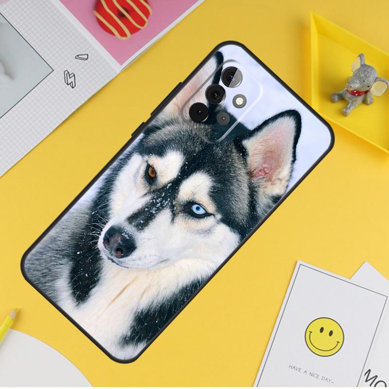 Animal Husky Puppy Case For Samsung Galaxy A16 A26 A36 A56 A06 A55 A35 A15 A53 A32 A52 A33 A13 A14 A34 A54 A17