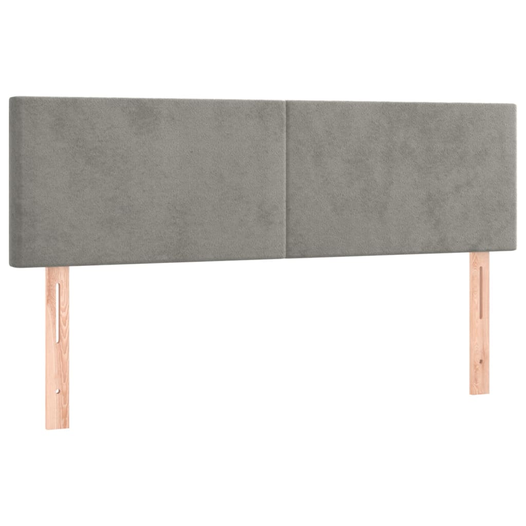 Box Spring Bed with Mattress Light Grey 140 X 200 Cm Velvet