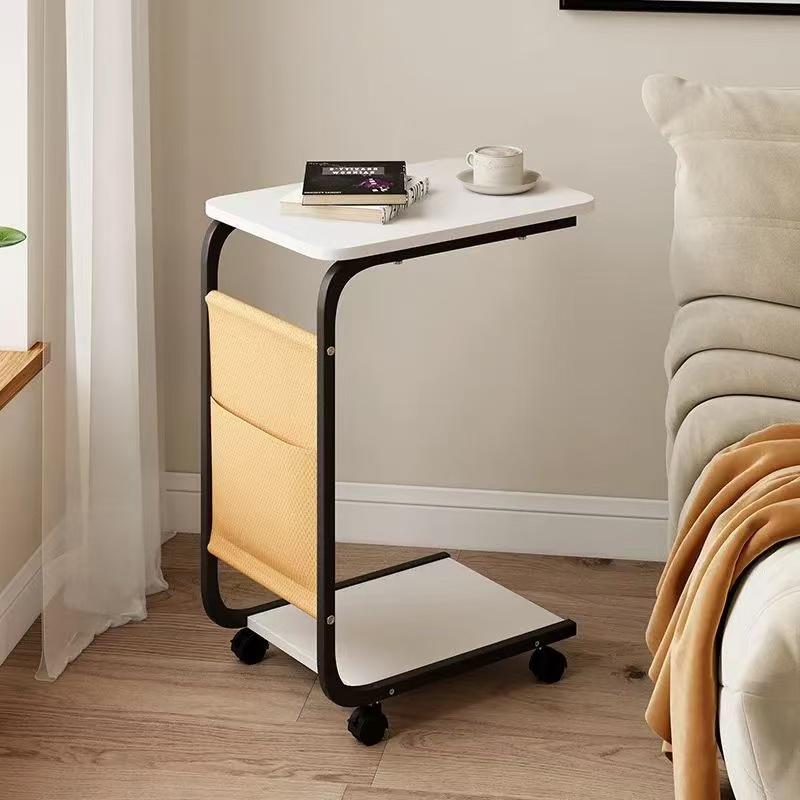 Movable Mini Side Table: Modern Minimalist Sofa Coffee Table & Bedside Storage Cart