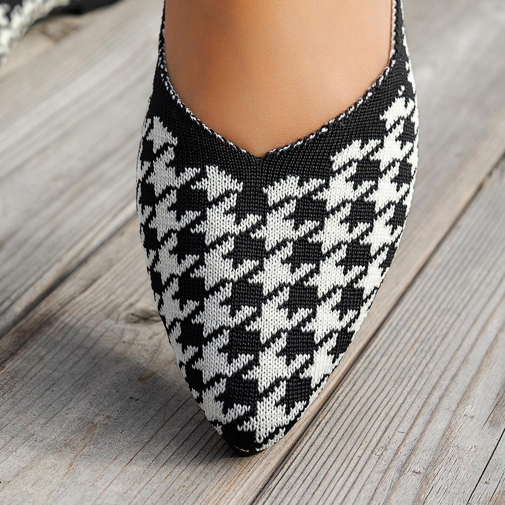 Fashion Women Flats Knitted Slip Breathable Comfortable Solid Color Shoes Casual Pointed Toe Walking Loafers Sneakers Zapatos De Mujer