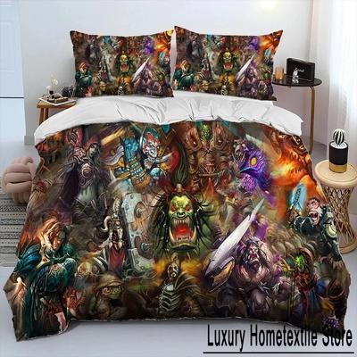 Zestaw pościeli 3D Print Game World Warcraft WOW Poszewka na kołdrę Zestaw pościeli Poszewka na poduszkę Pocieszyciel King Queen Size Chłopcy Dorośli