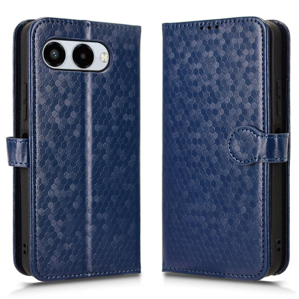 

For T-Mobile REVVL 8/T Phone 3 Wallet Case Dot Pattern Imprint PU Leather Phone Cover with Wrist Strap
