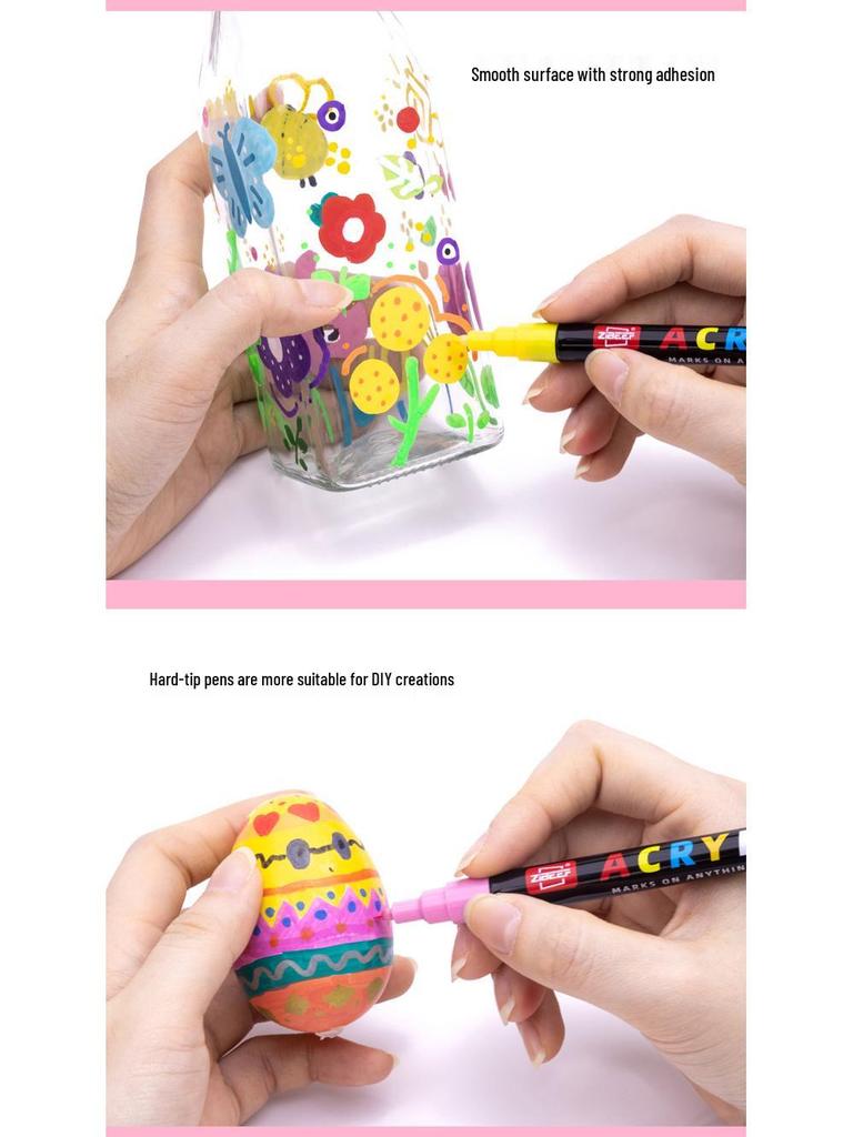 Guangna 2100 Fine Tip Acrylic Marker Set - 120/240 Colors, Press-Type, Water-Based for Students