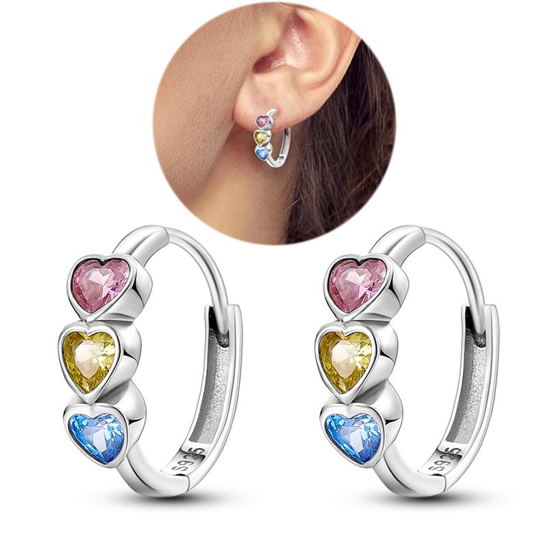 Stars Moon Sun Stud Earrings 925 Silver Hoop Earring Zircon For Women Making Jewelry Gift For Girl Women