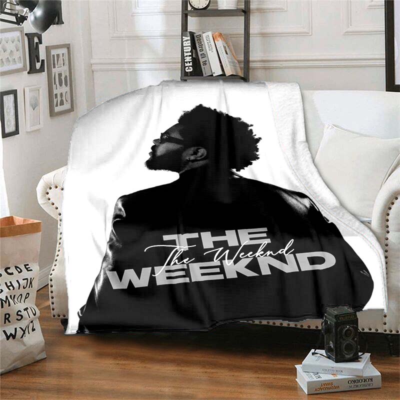The customizable T-The Weeknd flannel soft blanket is suitable for home, bedroom, bed, sofa, travel, and children's use.
