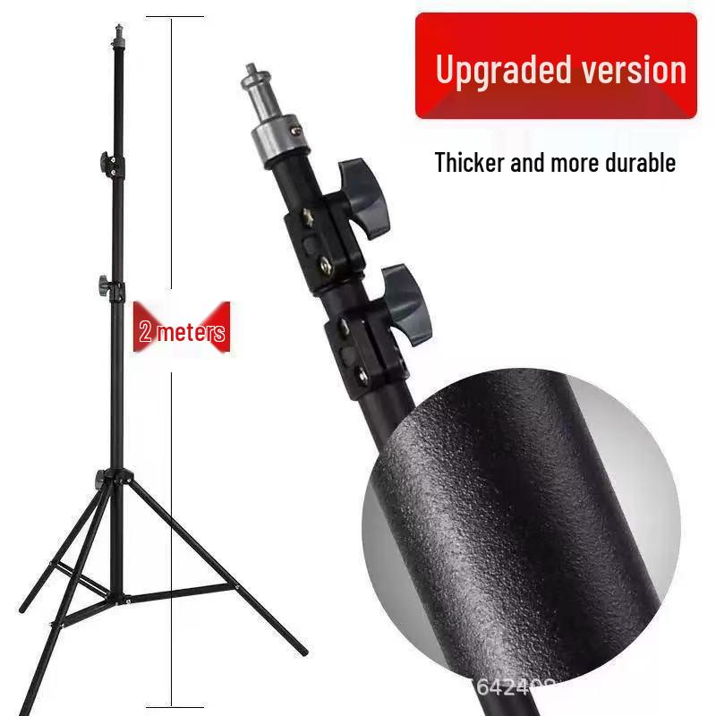 Adjustable Frosted Phone Holder & Carbon Steel Live Streaming Tripod with Fill Light, Outdoor Selfie Stick