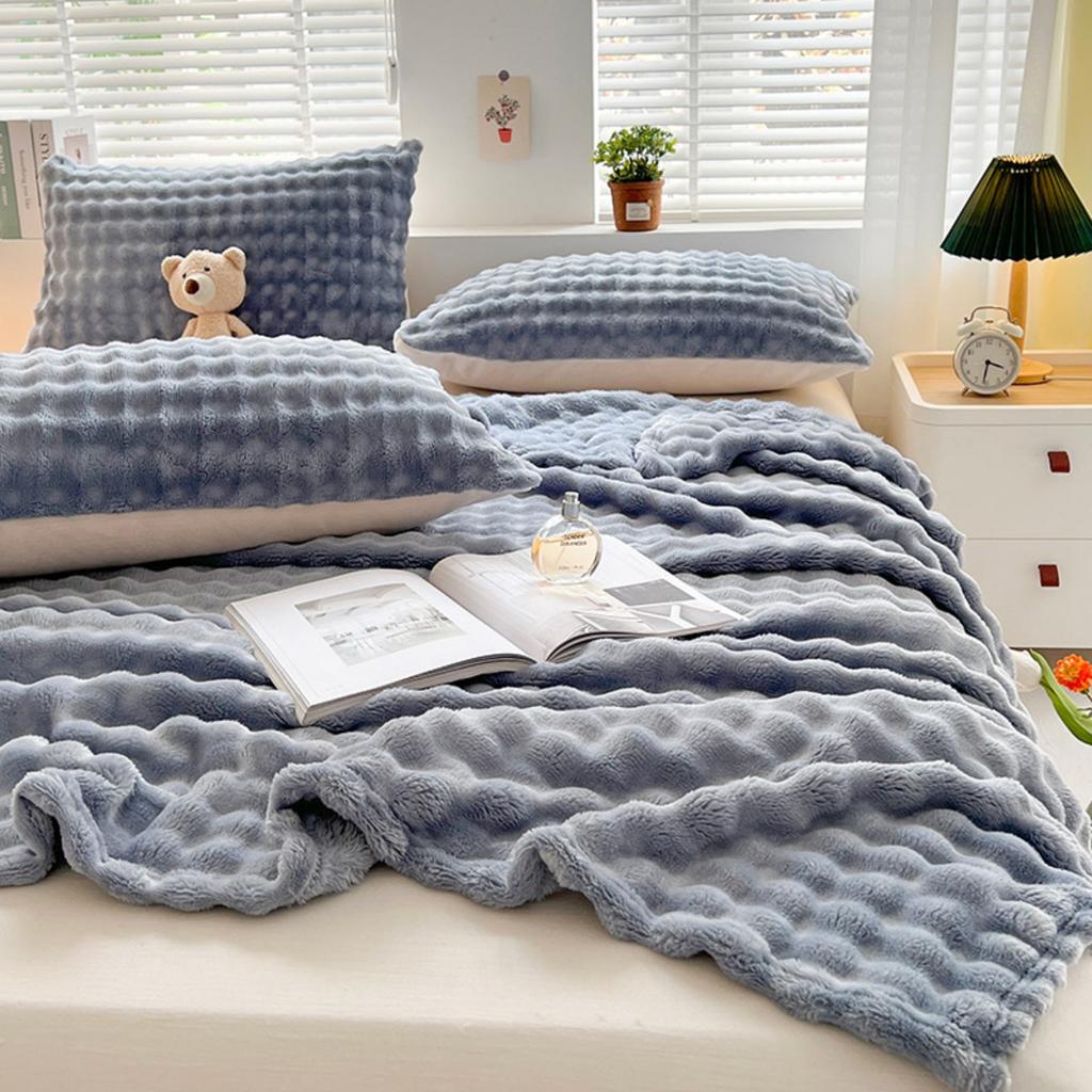 Cobertor de Pelúcia Coelho Imitado, Cobertor para Soneca no Escritório, Cobertor para Ar Condicionado, Cobertor Universal para Sofá para Todas as Estações, Roupa de Cama