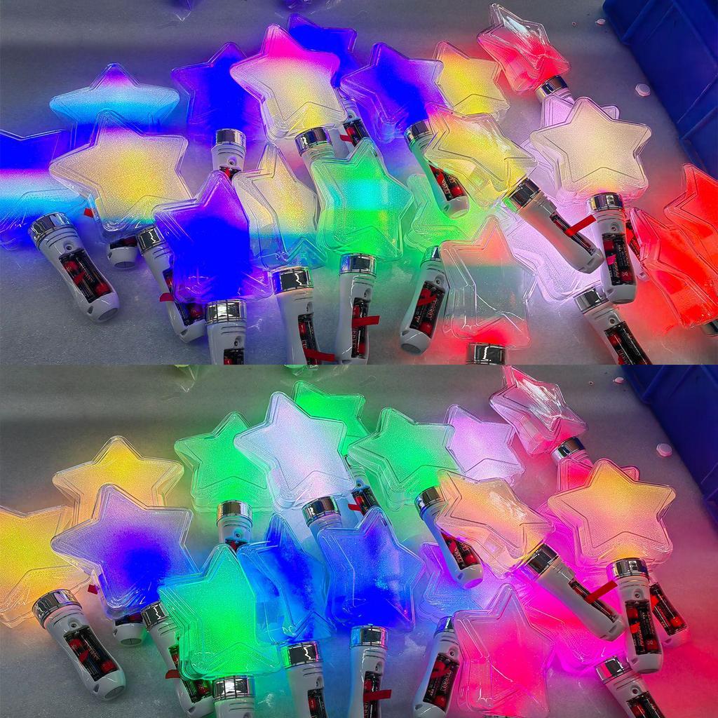 Cross-Border Star Glow Concert Light Stick - 15/24 Colors, High Brightness