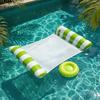 Galleggiante gonfiabile pieghevole per piscina con poggiatesta a righe, taglia estiva per adulti, amaca acquatica, 2 camere d'aria, sedia sdraio galleggiante per piscina, spiaggia, lago