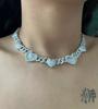 Heart Charm Necklace Pave 5A Cubic Zirconia Cuban Link Chain High Quality Hip Hop Ice Women Jewelry