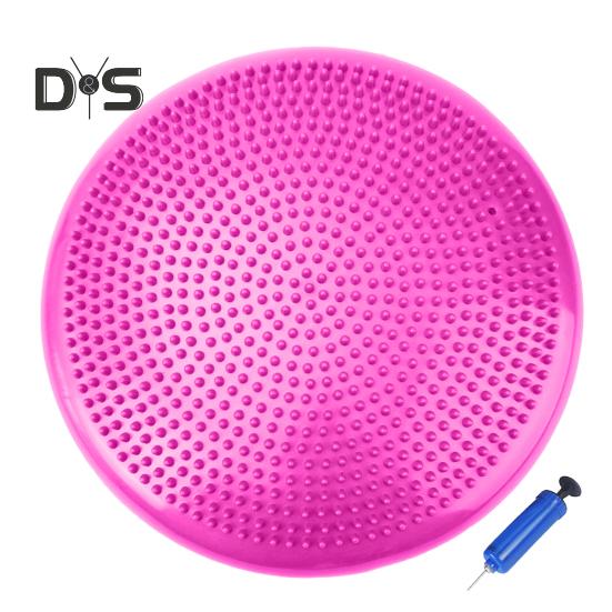 

Круглая балансировочная доска с насосом, толстая надувная подушка для сидения для йоги, фитнеса, массажа ног, снятия боли, покачивания, подушка для детей и взрослых, сенсорный балансировочный диск розовый