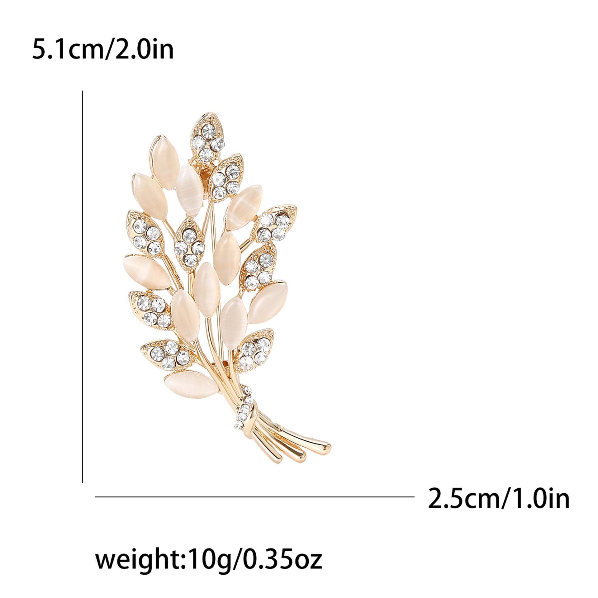 

Модная брошь в виде колоса из сплава со стразами и опалом в виде пшеницы, высококачественная универсальная женская одежда, ювелирное украшение в виде корсажа