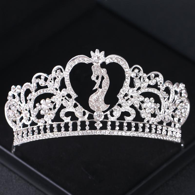 

Серебряный Цвет Кристалл Свадебные Диадемы и Короны Горный Хрусталь Выпускного Вечера Принцесса Корона Тиара Для Женщин Свадебные Аксессуары Для Волос Ювелирные Изделия