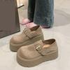 Retro Thick-soled All-inclusive Women's New Autumn Models, Small People Gain Height and Pedal Loafers.