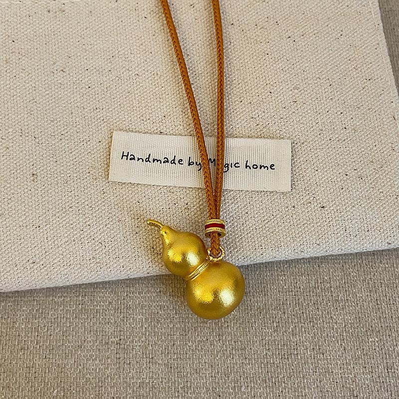 

Высокая версия Циркон тыква кулон плетеная веревка ожерелье женская ретро новая китайская мода универсальная цепочка на шею свитер цепочка