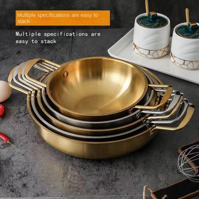 Stainless Steel Dry Pots Cookware Seafood Rice Pot Picnic Snack Plates Home Cooking Paella Pan