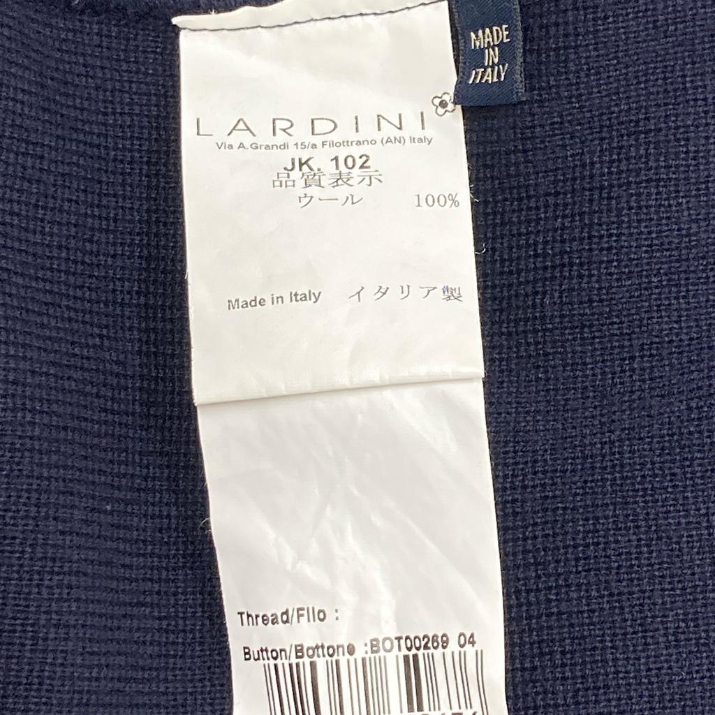 LARDINI JJLJM21 Navy Wool Center Vent Double Breasted Knit Jacket Jacket L NavyUsed