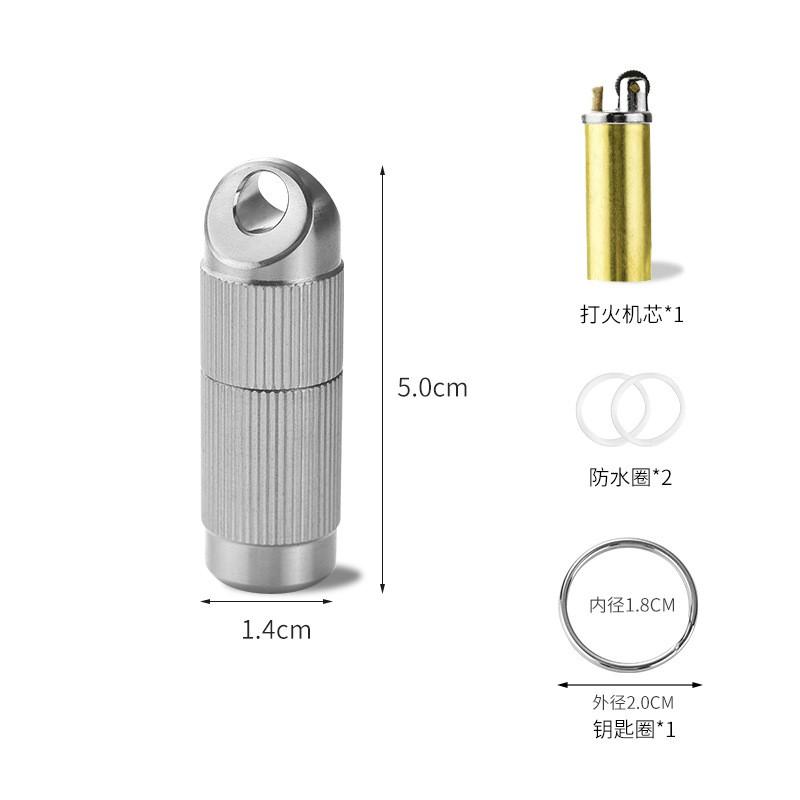 Titanium EDC Waterproof Survival Capsule Portable Outdoor Gear Compact Multi-Tool Storage Case Hiking Camping