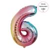 40" Rainbow Gradient Aluminum Foil Number Balloon Birthday Decoration Ornaments for Kids, Helium-Compatible
