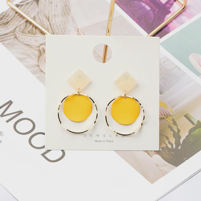 Nouvelles Boucles d'Oreilles Créoles Couleur Bonbon Coréennes - Design Frais et Tendance pour Femmes