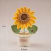 Room Decor Knitted Flower Friend's Gift Artificial Sunflower Pot Crochet Sunflower Potted  Home