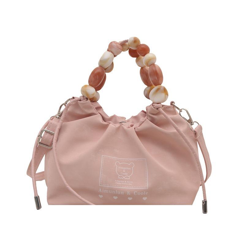 Damentasche Perlenhandtasche neu vielseitig schlicht Nische Pendler Schulter Crossbody Eimertasche