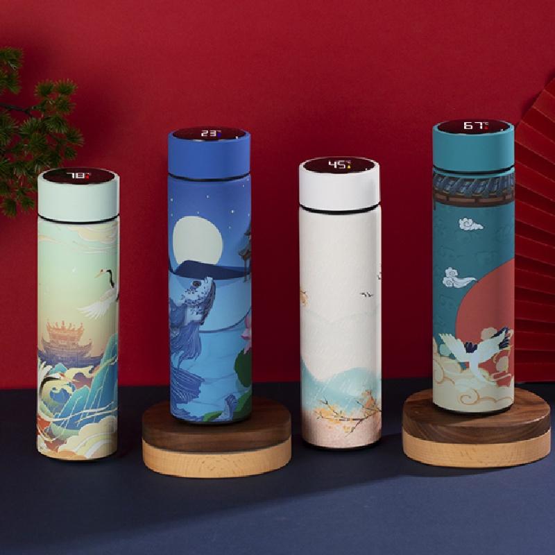 Kreative LED-Anzeige Temperatur Edelstahl Vakuumflasche 500ml