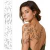 Huaqianguhh 1 Sheet Temporary Tattoo Stickers, Waterproof Flowers Leaves Tattoos, Fake Arm Shoulder Legs Back Tattoos for Men Women