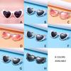 Heart-shaped Frame Pearl Decoration Sunglasses English Letters Sun-Protective Travel Glasses Colorful Bride Eyewear