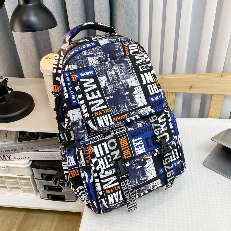 Gymnasium Rucksack Jungen Persönlichkeit Graffiti Student Schultasche Damen lässiger einfacher vielseitiger Rucksack