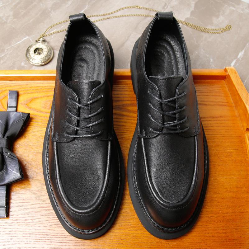 2025 direct supply business dress platform leather shoes leather breathable wedding groom shoes handmade casual men's shoes trend