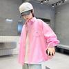 Boys Cotton Long Sleeve Shirt 2025 Spring and Autumn Children Handsome Shirt Coat