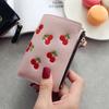 Korean Style Retro Cherry Wallets PU Leather Zipper Change Bag Ins Short Clutch Bag  Female