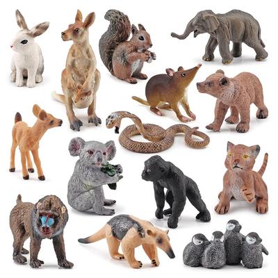 "Wildlife Animal Model Set: Squirrel, White-tailed Deer, Anteater, Aardvark, Penguin, Gorilla"