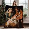 Christmas vintage snowman digital-printed polyester Bedroom velvet flannel cover blanket Fleece sofa cover blankets for beds
