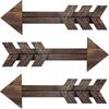 Wood Arrow Sign Wall Decor, 14.6"X3.9", Set of 3 , Brown,Medium