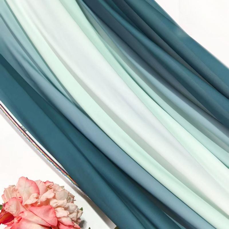 100x150cm Fashion Gradient Fabric Chiffon for Clothing Dresse Scarves Sewing Multicolor Translucent Cloth Needlework Soft Smooth