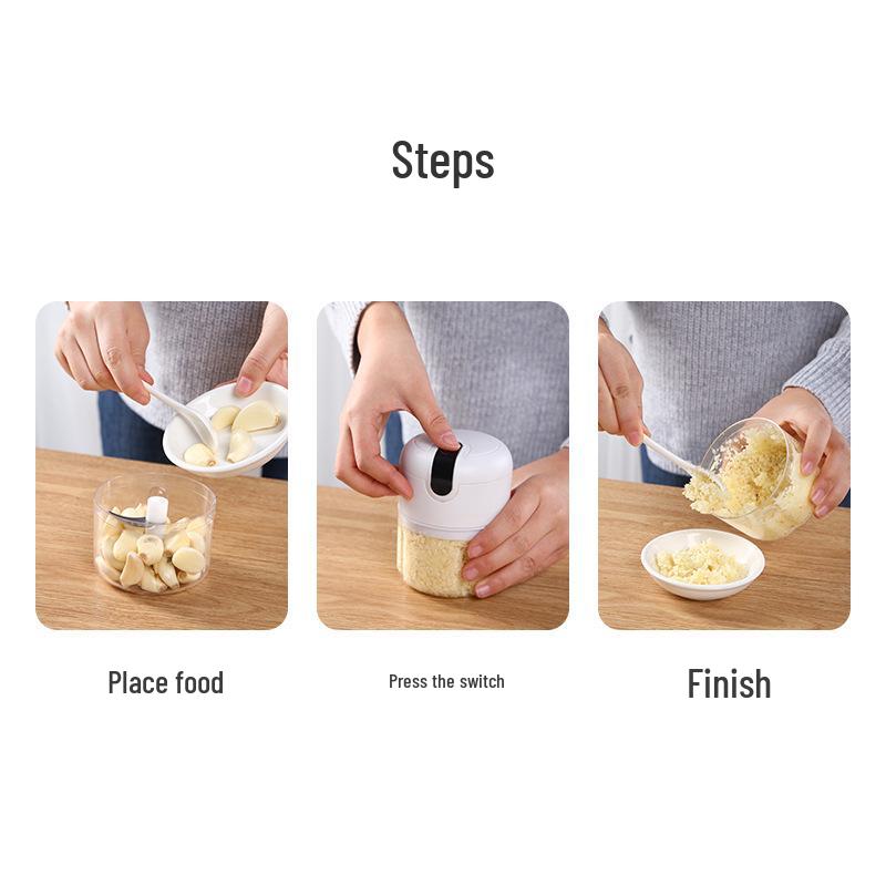 Electric Garlic Crusher & Baby Food Grinder: Multi-Functional Meat Grinder & Small Garlic Paste Maker