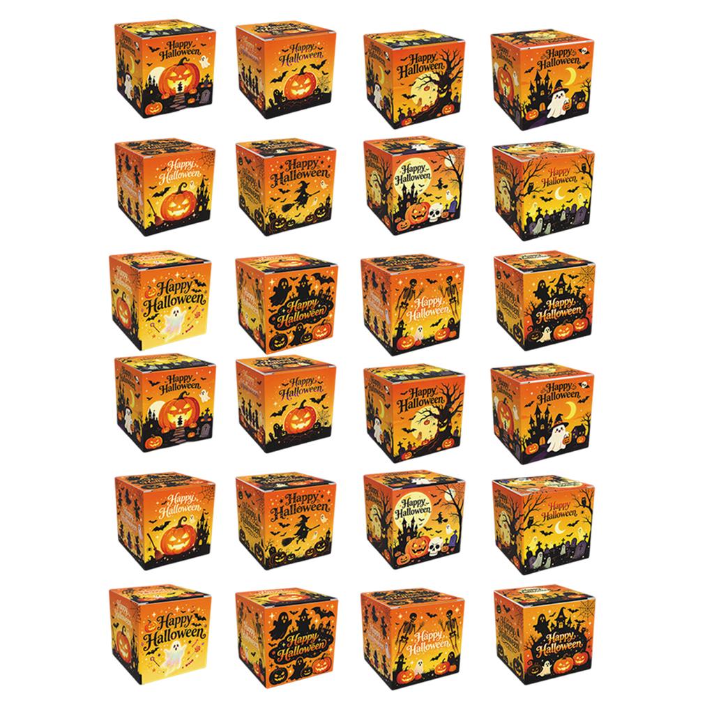 Halloween Paper Gift Boxes Large Capacity Halloween Candy Treat Boxes for Holiday Treat Cookie Goodie Snack Packaging