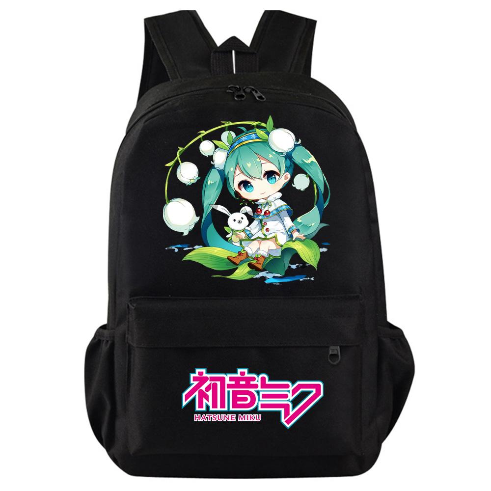 Anime Cartoon Hatsune Miku Printed Backpack for Teenager Student Girl Boy Bookbag Schoolbag Women Large Capacity Waterproof Travel Bag Gift Rucksak