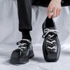 Men Fashion Original Leather Shoes  Designer Square Toe Oxfords Shoe Punk Rock Dress Black Trendy Platform Footwear Zapatos