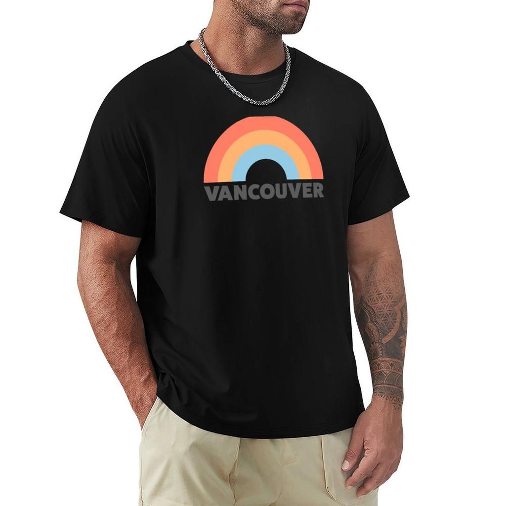 Vancouver Retro Rainbow T-Shirt Classic Print Short Sleeve Shirt