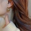 Simple Fashion Blue Red Green Brown Color Heart Metallic Earrings For Women  New Korean Style Brincos Jewelry Wholesale