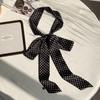 Wind 190 Polka Dots Slender Narrow High-end Small Tie Tied Hair Belt Silk Scarf Women's Streamer Bag Strap